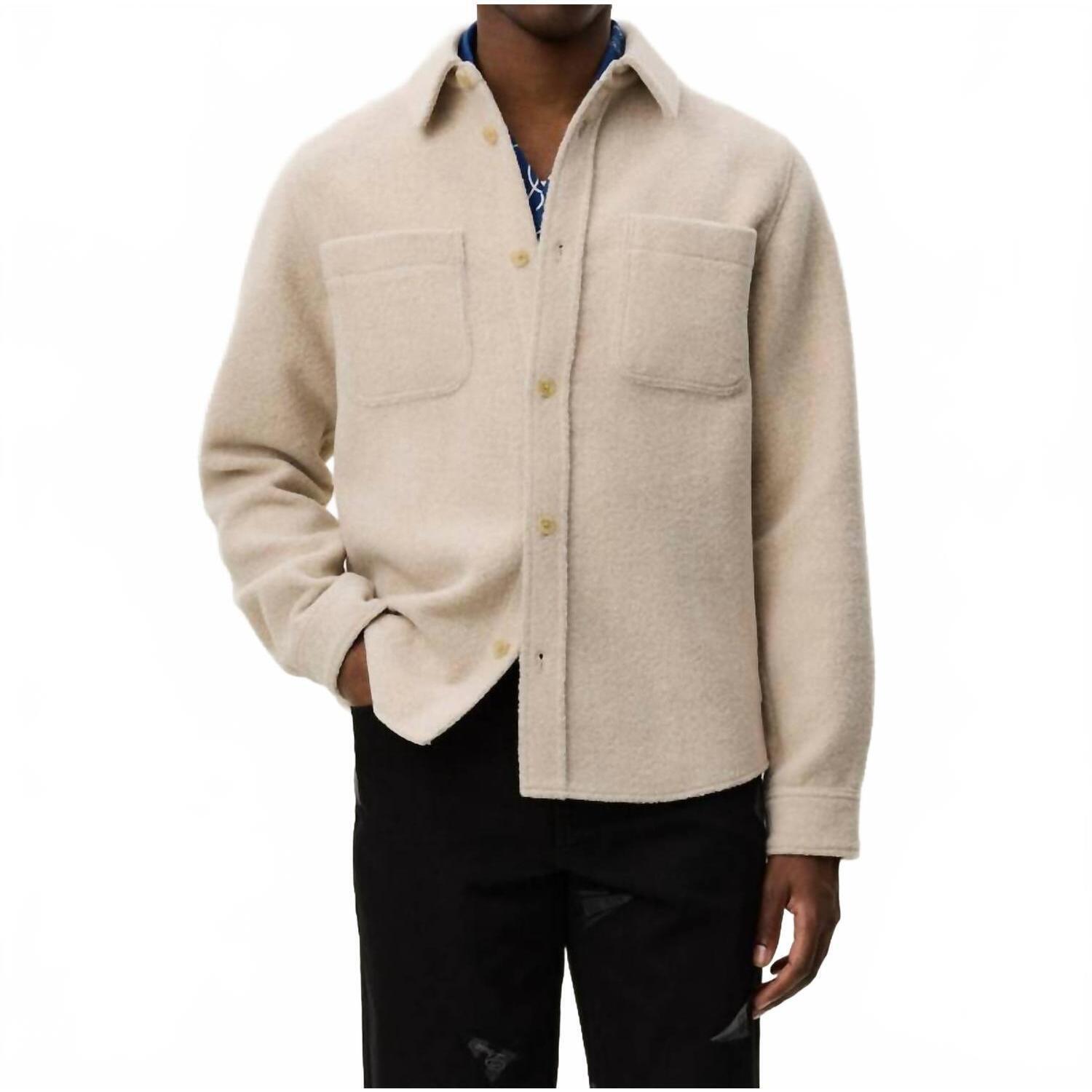 New Les Deux Lennon Boucl Overshirt In Ivory